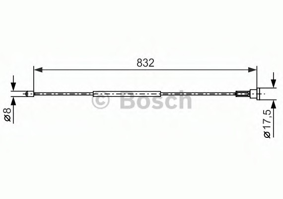Фото трос тормозной 1987477661 BOSCH 1987477661 BOSCH 1987477661 BOSCH Трос тормозной 1987477661 BOSCH