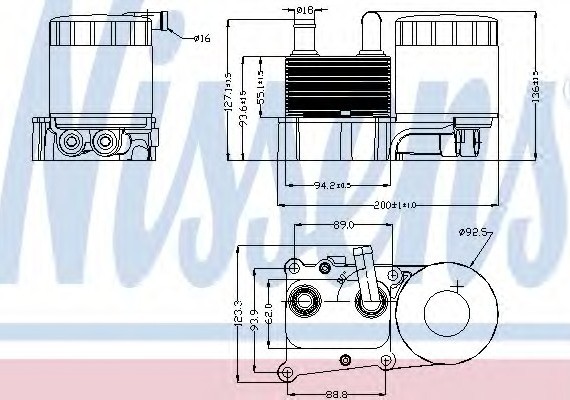 90706 NISSENS (Дания) Радіатор масляний FORD CONNECT (2002) в зборі (вир-во Nissens)