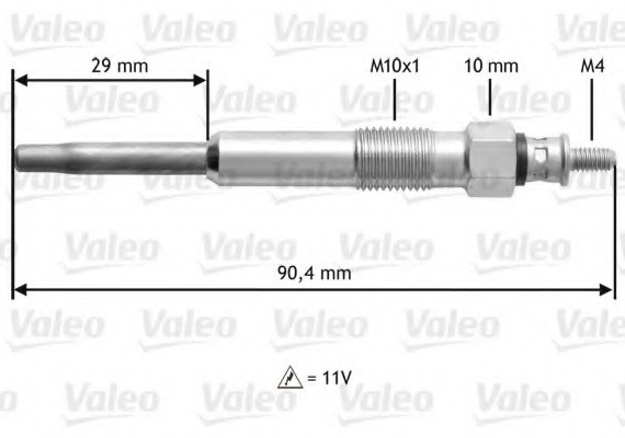 Фото свеча накаливания 345101 VALEO 345101 Valeo PHC 345101 Valeo PHC Свеча накаливания 345101 VALEO