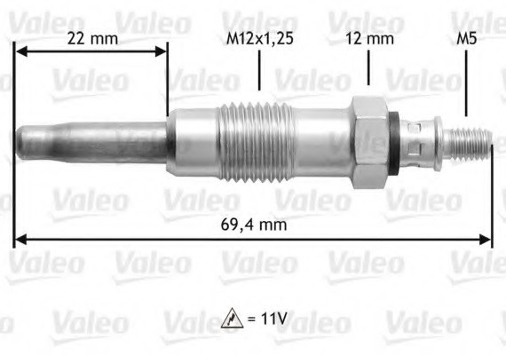 Свеча накаливания 345116 VALEO