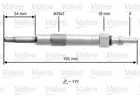 345114 Valeo PHC Свеча накаливания 345114 VALEO