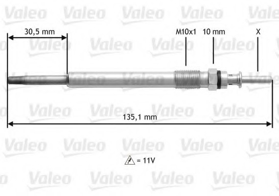 Свеча накаливания 345112 VALEO