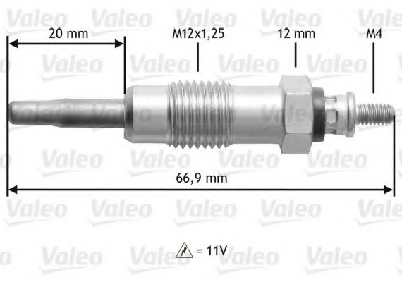 345111 Valeo PHC Свеча накаливания 345111 VALEO