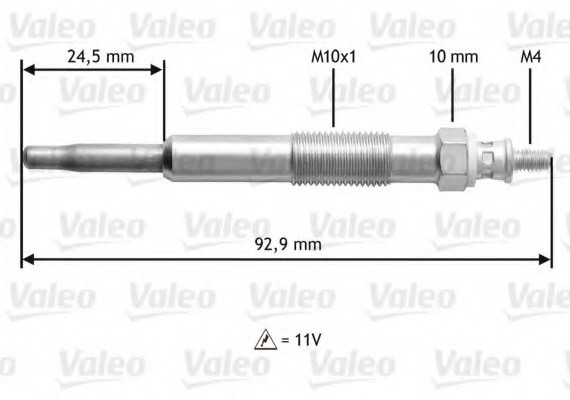 345106 Valeo PHC Свеча накаливания 345106 VALEO