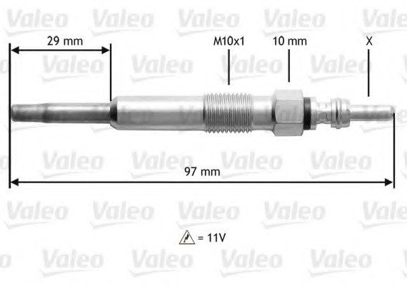 345136 Valeo PHC Свеча накаливания 345136 VALEO
