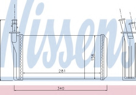 70016 NISSENS (Дания) Радіатор опалення пічка ALFA 166(98-)2.0 i V6 TURBO(+)[OE 46721527]