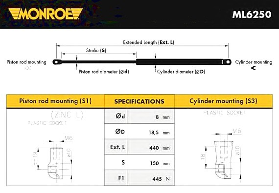 ML6250 MONROE (Бельгия) Пружина ML6250 MONROE