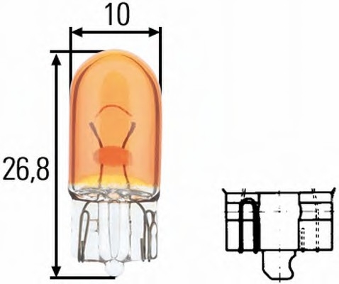 8GP003594541 HELLA Лампа накаливания wy5w 12v 5w w 21 x 95d amber 8GP003594541 BEHR-HELLA