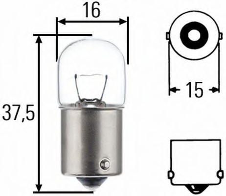 8GA002071123 HELLA Лампа накаливания r5w 12v 5w (блистер 2шт) 8GA002071123 BEHR-HELLA