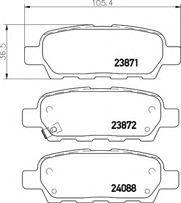 8DB355010241 HELLA Колодки тормозные тормозные задні 8DB355010241 BEHR-HELLA