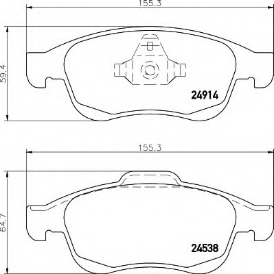 8DB355014791 HELLA Колодки тормозные дисковые 8DB355014791 BEHR-HELLA