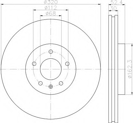 8DD355117191 HELLA Диск тормозной 8DD355117191 BEHR-HELLA