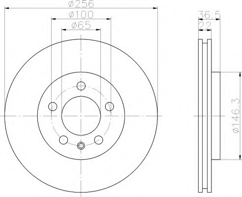 8DD355105361 HELLA Диск тормозной 8DD355105361 BEHR-HELLA