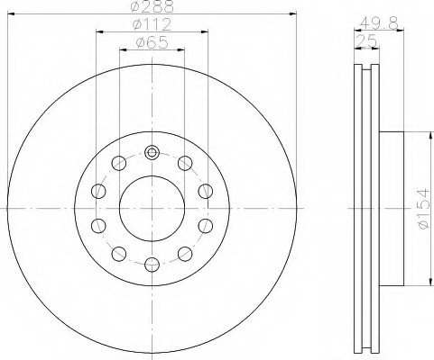 8DD355109581 HELLA Диск гальмівний передній