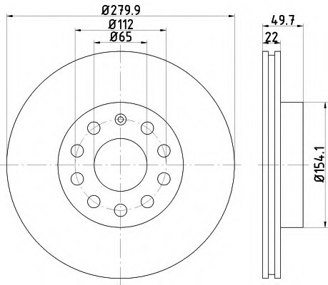 8DD355109561 HELLA Диск тормозной 8DD355109561 BEHR-HELLA