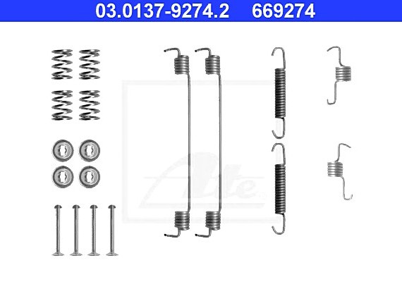 03.0137-9274.2 Ate Ремкоплект колодок тормозн. ба ATE - HAMULCE