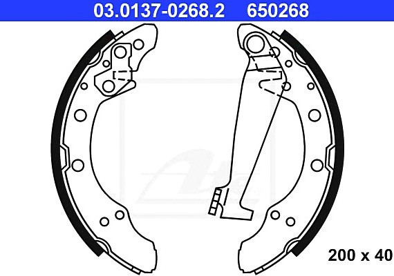 03.0137-0268.2 Ate Колодки торм.барабан. 200x40 ATE - HAMULCE