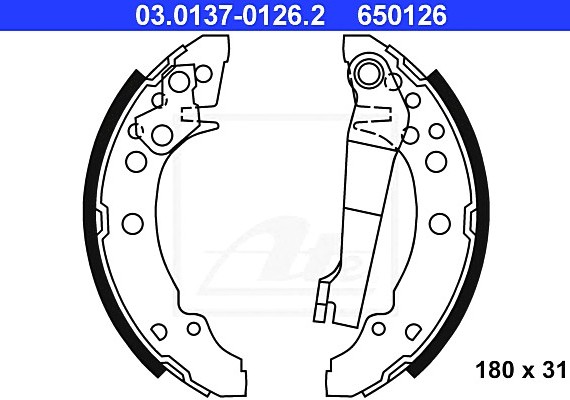 03.0137-0126.2 Ate Колодки гальмівні барабанні к-кт