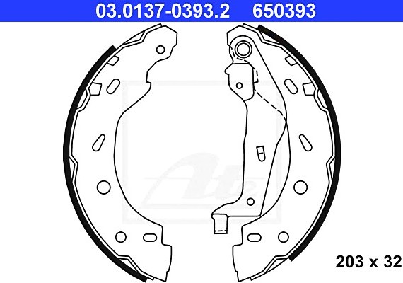03.0137-0393.2 Ate Колодки гальмівні барабанні к-кт