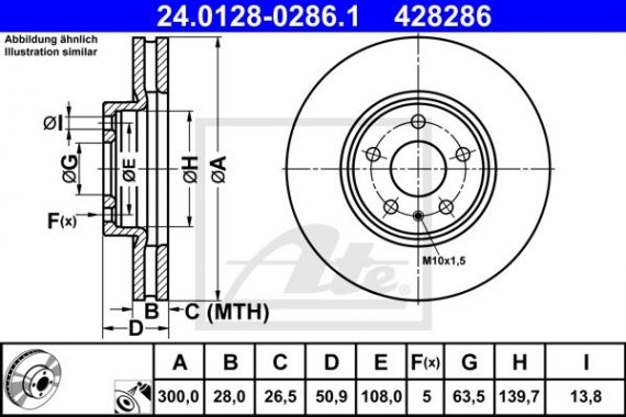 24.0128-0286.1 Ate Тормозной диск 240x12,7x58 ATE - HAMULCE