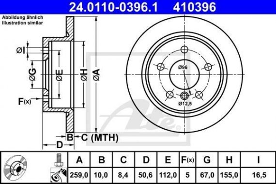 24.0110-0396.1 Ate Торм.диск задн. 272x10x78 ATE - HAMULCE