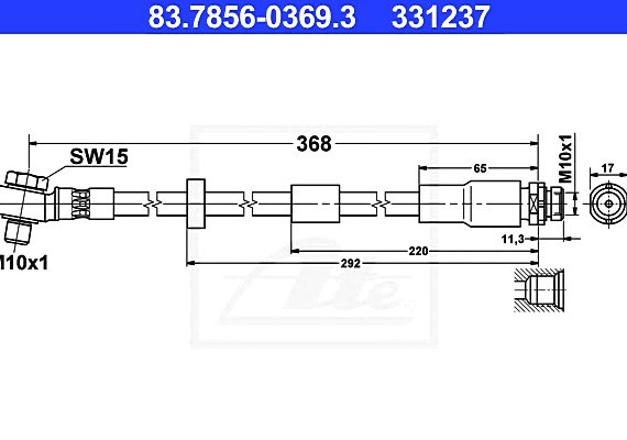 83.7856-0369.3 Ate Тормозной шланг ATE - HAMULCE