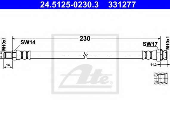 24.5125-0230.3 Ate Шланг тормозной