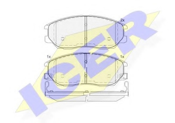 181714 ICER 181714_колодки дисковые передние! \ Hyundai XG 350, Ssangyong Rodius 2.7/3.5i V6 03> 181714 ICER