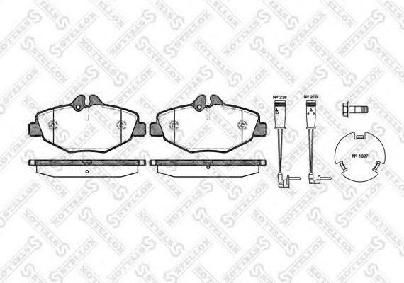 1001 002-SX_=990 02 !колодки дисковые п. \ MB W211 2.0-2.4/2.0CDi/2.7CDi 02> 1001002SX STELLOX