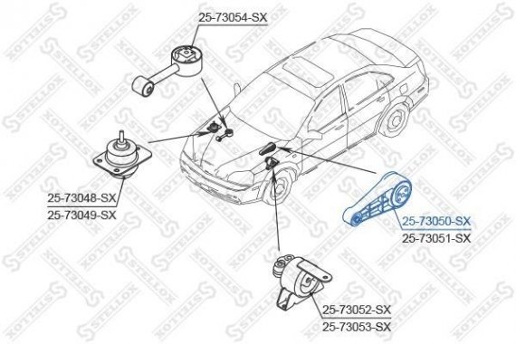 2573050SX STELLOX Опора двигателя задняя нижняя Lacetti 1.6/1.8/1.8LDA