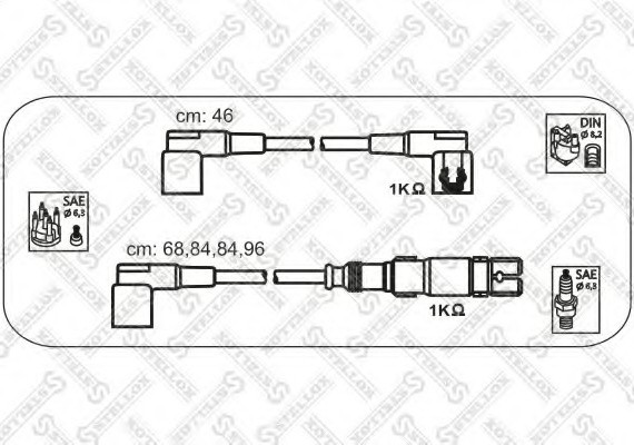 1038248SX STELLOX 10-38248-SX_к-кт проводов! \ MB W201 1.8-2.3 82-92/W124 2.0/2.3 M102 85-92 1038248SX STELLOX