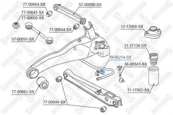 7900214SX STELLOX 79-00214-SX_втулка стабилизатора заднего! \ Mitsubishi Lancer CS 2000-2009 7900214SX STELLOX