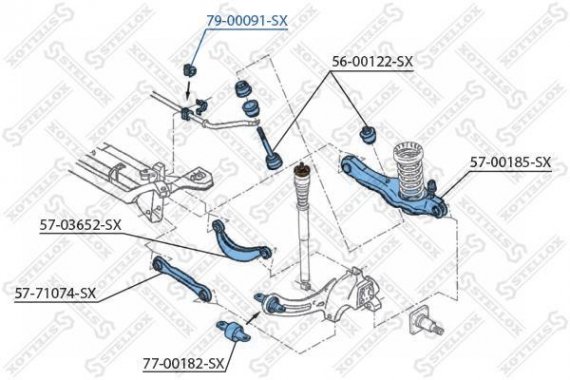 7900091SX STELLOX 79-00091-SX_втулка стабилизатора заднего! \ Ford Focus 1.4-2.0/1.8TDDi 98> 7900091SX STELLOX