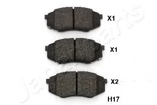 PAH17AF JAPAN КОЛОДКИ ТОРМОЗНЫЕ ДИСКОВЫЕ ПЕРЕДН KIA VENGA, HYUNDAI IX20 1.41.61.4CRDI 09 PAH17AF JAPANPARTS