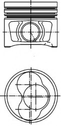 40408620 KOLBENSCHMIDT Поршень з кільцями VW 81.51 BPW/BMM/BMP/BSS/BWW/CBHA (CYL 1-2) (вир-во KS)