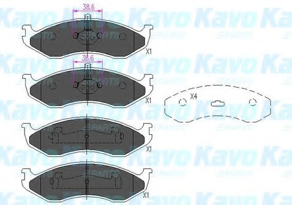 KBP4016 KAVO (Нидерланды) Колодки тормозные JEEP GRAND CHEROKEE/CHEROKEE/KIA CARNIVAL -01 передние KBP4016 KAVO PARTS