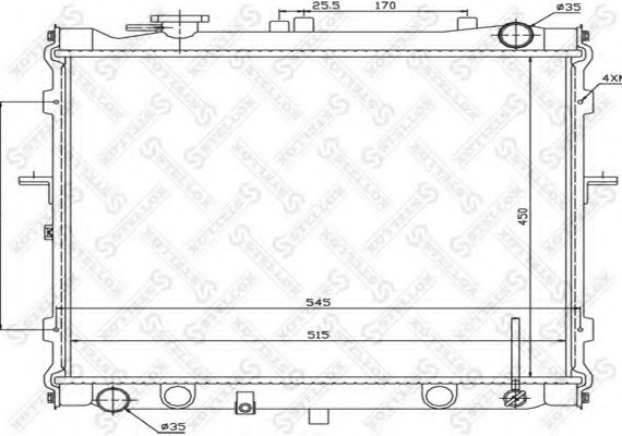 1025170SX STELLOX 10-25170-SX_радиатор системы охлаждения! МКПП \ KIA Sportage 2.0 16V 97> 1025170SX STELLOX