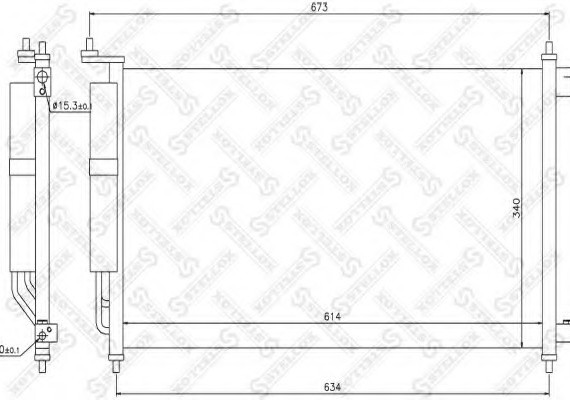 Фото радіатор кондиціонера Micra 02~ Note 06~ Tiida 04~ 1045224SX STELLOX 1045224SX STELLOX Радіатор кондиціонера Micra 02~ Note 06~ Tiida 04~