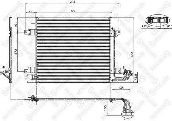 Радіатор кондиціонера VW Caddy/Touran 1.4-2.0/1.9TDi 04>