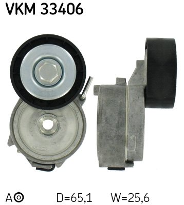 VKM33406 SKF Натяжитель ремня приводного FORD MONDEO/CITROEN C5/PEUGEOT 407 2.0D/2.2D 06- VKM33406 SKF