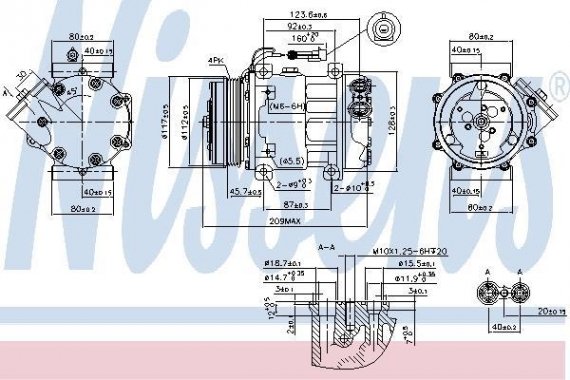 89347 NISSENS (Дания) Компресор FIAT DUICATO, CITROEN JUMPER, PEUGEOT BOXER 7/06- (SANDEN) 89347 89347 NISSENS