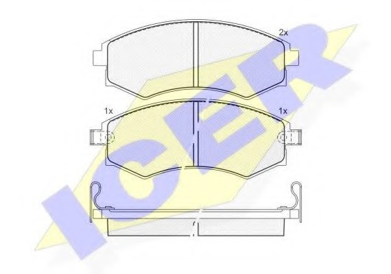 181267 ICER 181267_колодки дисковые п.! \ Hyundai Elantra/Sonata 1.6i-2.5i 16V/24V 98-01 181267 ICER