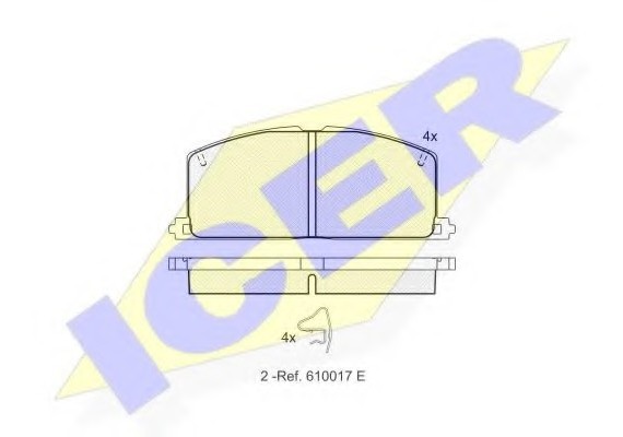180462 ICER 180462_колодки дисковые передние ! \ Toyota Camry 82-88/Carina 1.6-2.0D <98 180462 ICER