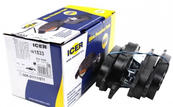 181533 ICER 181533_колодки дисковые передние ! \ Renault Espace/Laguna 1.6-3.0i/DCi 02> 181533 ICER