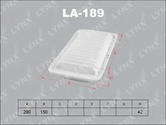 LA189 LYNX Фильтр воздушный LYNX(TOYOTA Avensis 1.6-2.4 03>/Corolla 1.4-1.8 02>), LA-189 LA189 LYNX