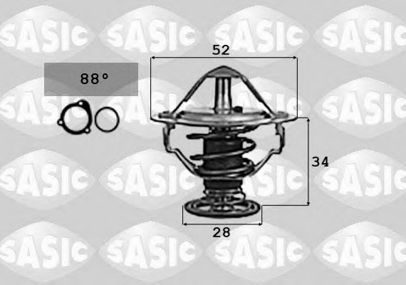 9000714 SASIC Термостат FORD MONDEO 2.0-2.2 00-07/TRANSIT 2.4 00-/PEUGEOT BOXER 2.2 06- 9000714 SASIC