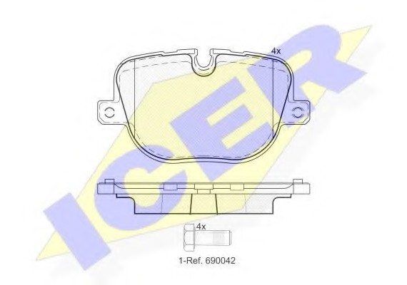 181952_колодки дисковые задние! \ Land Rover Range Rover III/Sport 5.0 09> 181952 ICER