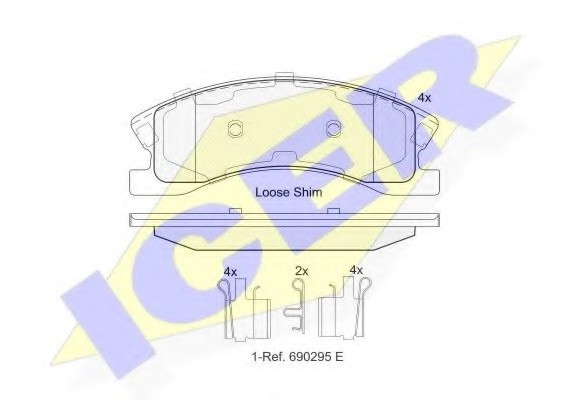 182075 ICER Комплект гальмівних колодок (дискових)