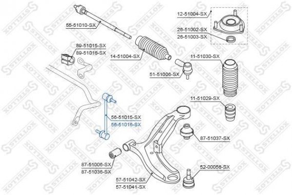 Фото 56-51016-SX_тяга стабилизатора переднего правая! \ Hyundai Getz 02> 5651016SX STELLOX 5651016SX STELLOX 5651016SX STELLOX 56-51016-SX_тяга стабилизатора переднего правая! \ Hyundai Getz 02> 5651016SX STELLOX