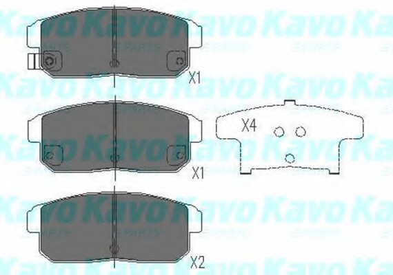 KBP4547 KAVO (Нидерланды) Комплект гальмівних колодок